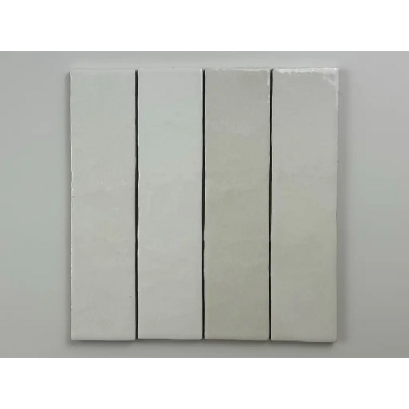 Glanzende witte Trend Tegels wit glans 6x24 met dunne zwarte voeglijnen