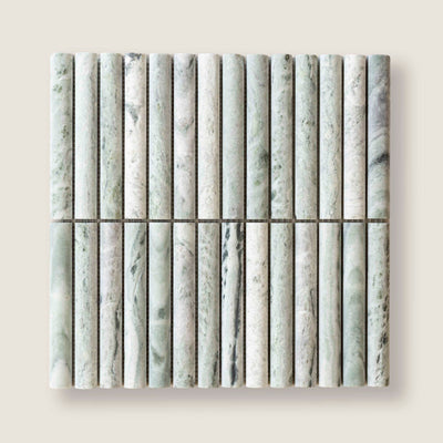 Lulu jade green marble – flute, geribbelde tegel van natuursteen