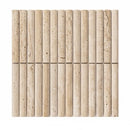 Beige mosaic travertin flute tegels 30x30 cm in gridpatroon