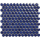 Navy blue hexagonal mosaic tiles in a honeycomb pattern for AFH23700 Cobalt Blue Glossy
