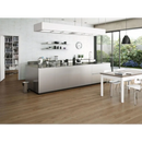 Moderne witte keukeneiland met minimalistische kasten in Alchimia Glaciar 7,5x30