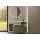 Moderne badkamer met Alure Ivory Oval decor wandtegel 30x75 en olijfgroene kast