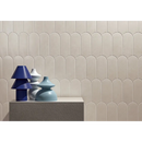 Drie moderne sculpturale lampen in blauw, zilver en turquoise met Alure Ivory Visschub Wandtegel