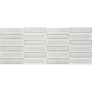 Witte rechthoekige tegels in een grid met Alure Pearl Oval decor wandtegel 30x75