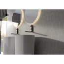 Twee cilindrische wastafels met zwarte kranen onder ronde spiegels, Alure Plomb Visschub