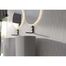 Twee cilindrische wastafels met ronde spiegels en zwarte kranen voor Alure White Visschub