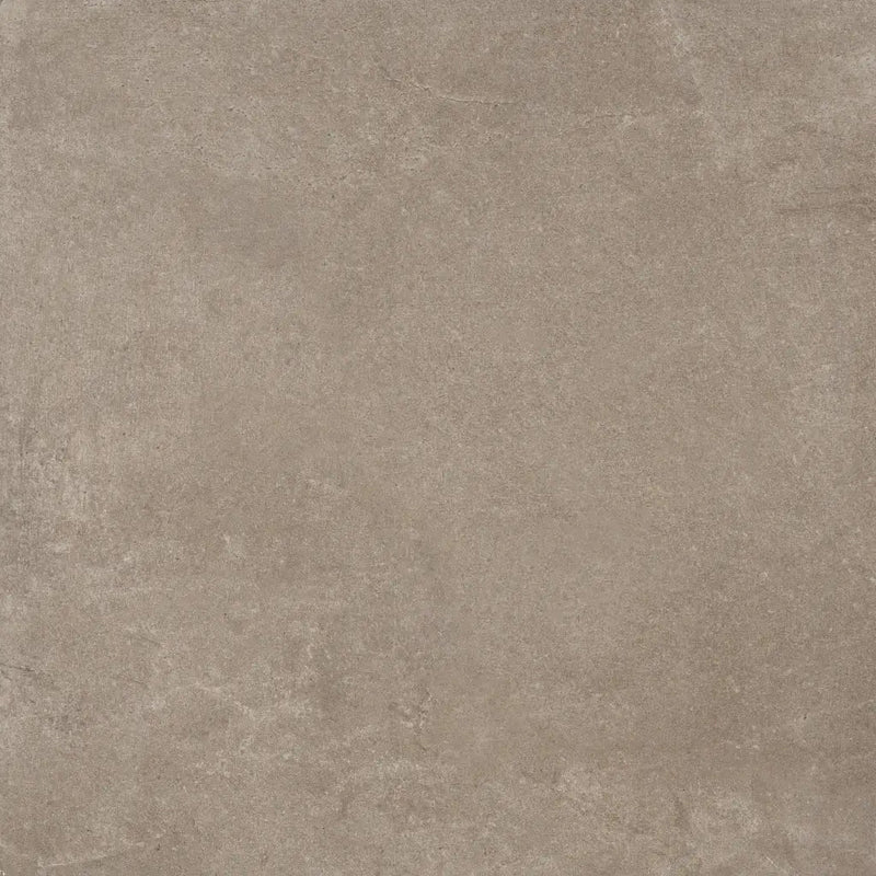 Textuur van beige taupe oppervlakte met betonlook van Ambiente Moka mat 60 x 60 rett