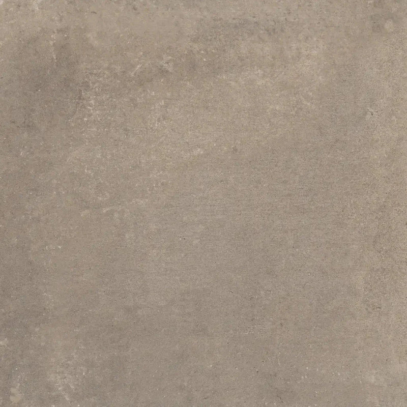 Smooth, mottled beige concrete surface of Ambiente Moka Mat 60 x 60 Rett