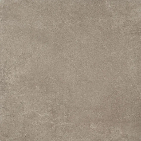 Taupe-textuur met een gemarmerde betonlook van Ambiente Nut Mat 90 x 90 Rett