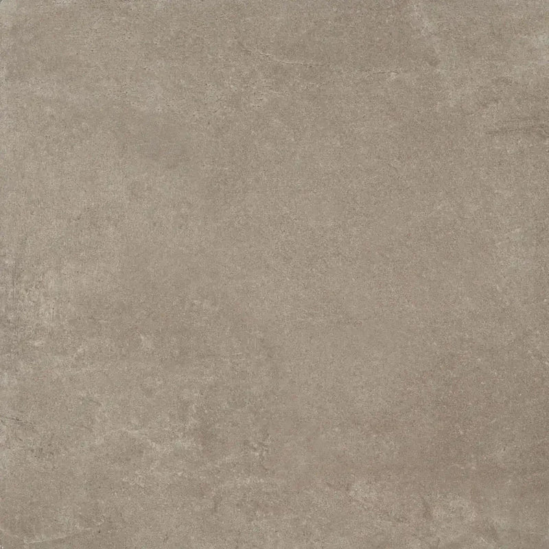 Taupe-textuur met een gemarmerde betonlook van Ambiente Nut Mat 90 x 90 Rett