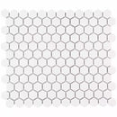 Witte hexagonale mozaïektegels met grijze voegjes in wit mat AMH23010