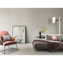 Roze gestoffeerde fauteuil met zwarte metalen poten, perfect bij Arkety Grey 60x120