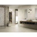 Moderne zweevende badkamer vanity met dubbele wastafels en open planken, Arkety Sand 30x90