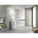 Moderne cilindrische pedestal sink met ronde spiegel, Arkety Silver 40x120 rett