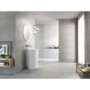 Cilindrische witte pedestal wastafel met wandmontagekraan van Arkety Steel 40x120