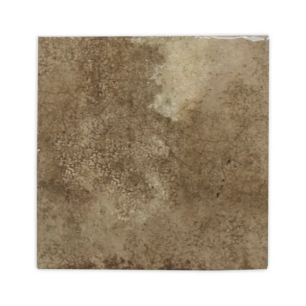 Mottled brown Assisi Truffle wandtegel tiles in weathered porcelain finish