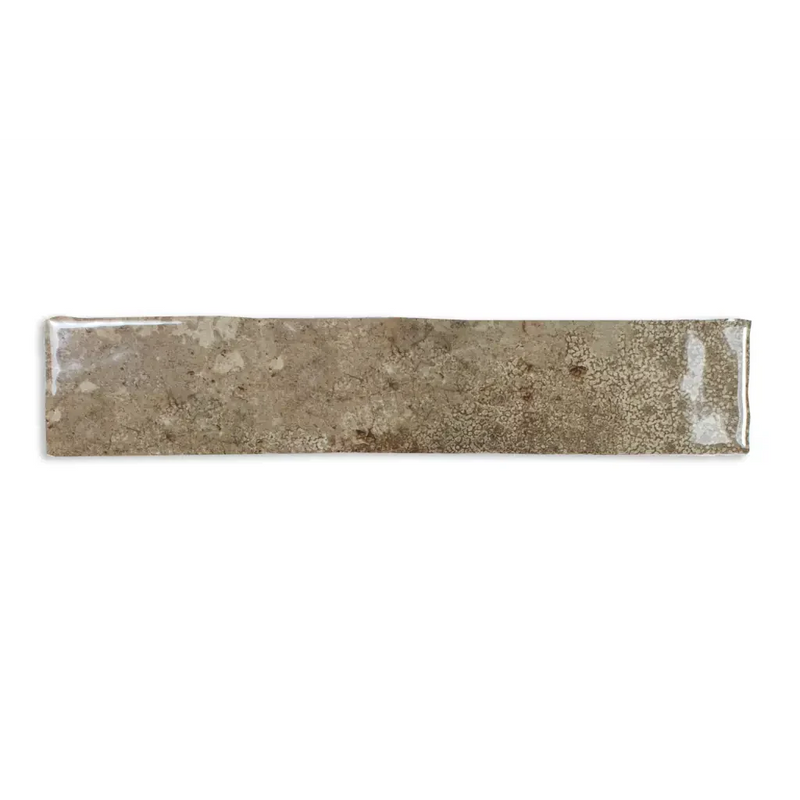 Rectangulaire keramische tegel met gemotteld taupe glazuur, Assisi Truffle vloertegels