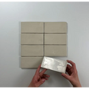 Acht rechthoekige zeepblokken in rijen, Atlas Vision Brillo keramische wandtegel