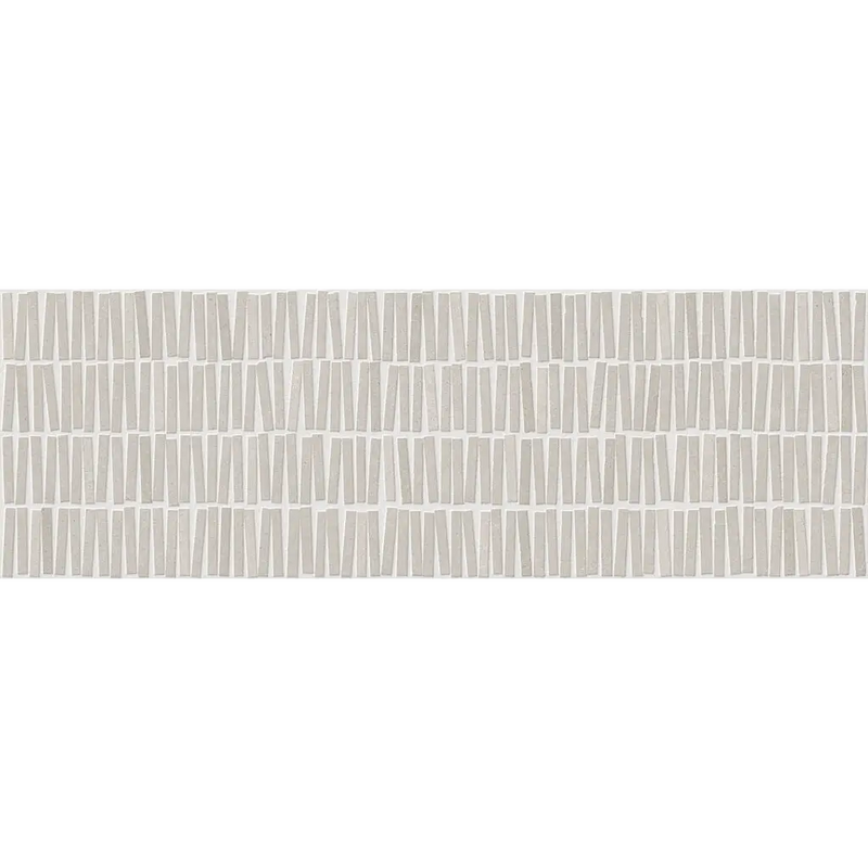 De bars sand wandtegel 40x120 rett heeft een beige gestreept patroon op een lichte off-white achtergrond