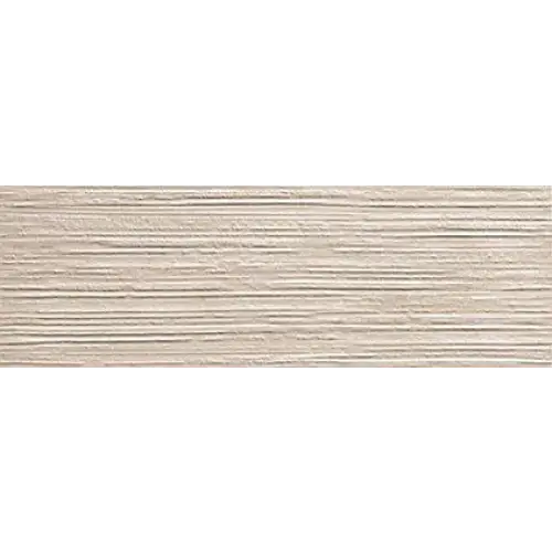 Textuur beige keramische tegel 25x75 met horizontale strepen, Beige Maku Nut Rock