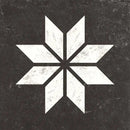 Witte achtpuntige ster met diamanten stralen voor Belgium Stone 70x70x3 tegel