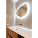 Sleek ovale spiegel met LED-ring, Bergambacht 30x60 Rett ivory