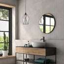 Moderne badkamer met Beton Cire Bercy Grigio, houten lades en een elegante wastafel