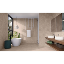 Moderne vrijstaande ovale badkuip in wit met Beton Cire Bercy Terra 60x120 afwerking