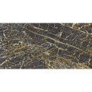 Zwart golden pulido 60x120 tegel met zwarte marmerlook en opvallende gouden en witte aderen in pulido 60x120 rett