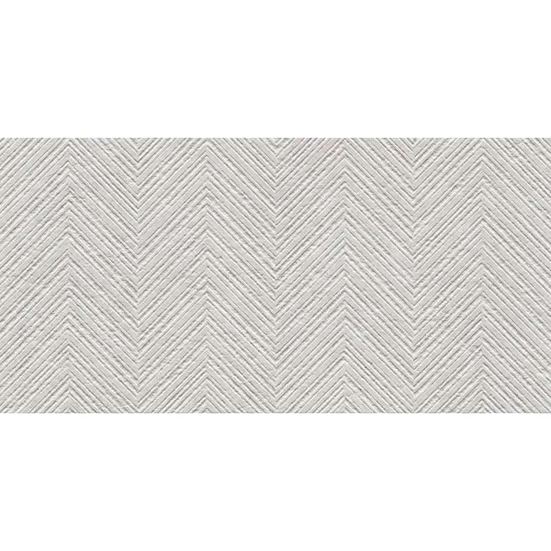 Grijze chevron patroon met zigzag lijnen op Borneo Pearl Arrow decor wandtegel 60x120