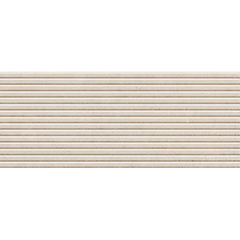 Beige en witte gestreepte Borneo Sand Esir decor wandtegel 30x75 rett