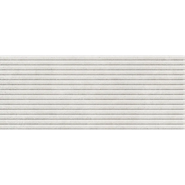 Horizontale grijs-witte gestreepte textuur van Borneo White Esir decor wandtegel 30x75 rett