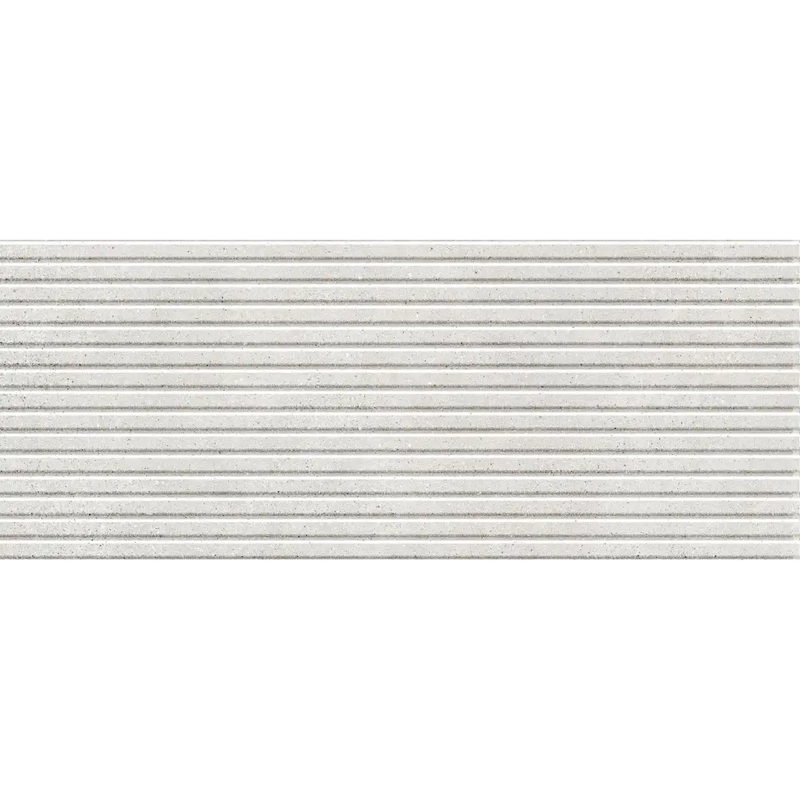 Horizontale grijs-witte gestreepte textuur van Borneo White Esir decor wandtegel 30x75 rett