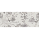 Delicaat bloemenpatroon met rozen in grijstinten op Borneo White Malone wandtegel