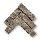 Ruwe bruine grijze dallen Vicoli Castagno in chevron patroon voor bourgondische dallen Vicoli