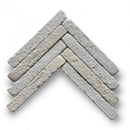 Gray en beige textuurlijke vloertegels en wandtegels in chevron patroon Bourgondische Dallen Vicoli Fiume 29x4x2.5cm