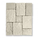 Light gekleurde textuurstenen tegels in een gevarieerd patroon van Bourgondische Dallen Vicoli Ivory