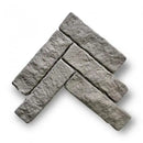 Ruwe grijze Bourgondische Dallen Vicoli Old Grey 21x6x2.5cm in visgraatpatroon