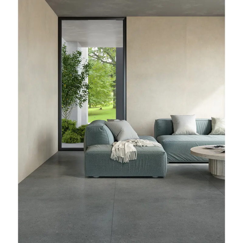 Mintkleurige Brera Frame 80x80 rett zetel met kussens en een deken
