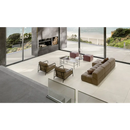 Moderne zithoek met Brera Glow 80x80 rett, grote ramen en stijlvolle meubels