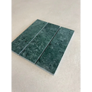 Drie Brick Indian Green 6x25 cm groene marmertegels met nerfpatroon