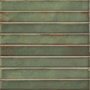 Groene keramische subway tegel Brick Raku Emerald mozaiektegel 35x35cm