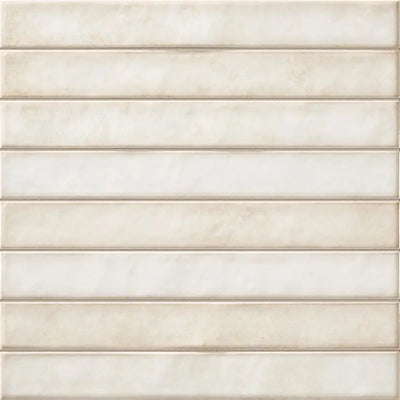Rectangulaire beige getextureerde Brick Raku Pearl mozaiektegel 35x35cm