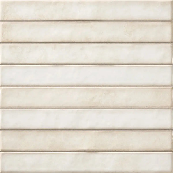 Rectangulaire beige getextureerde Brick Raku Pearl mozaiektegel 35x35cm