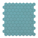 Teal mozaiek hexagon jade tegels in honingraatpatroon van Goof, 3,5x3,5cm