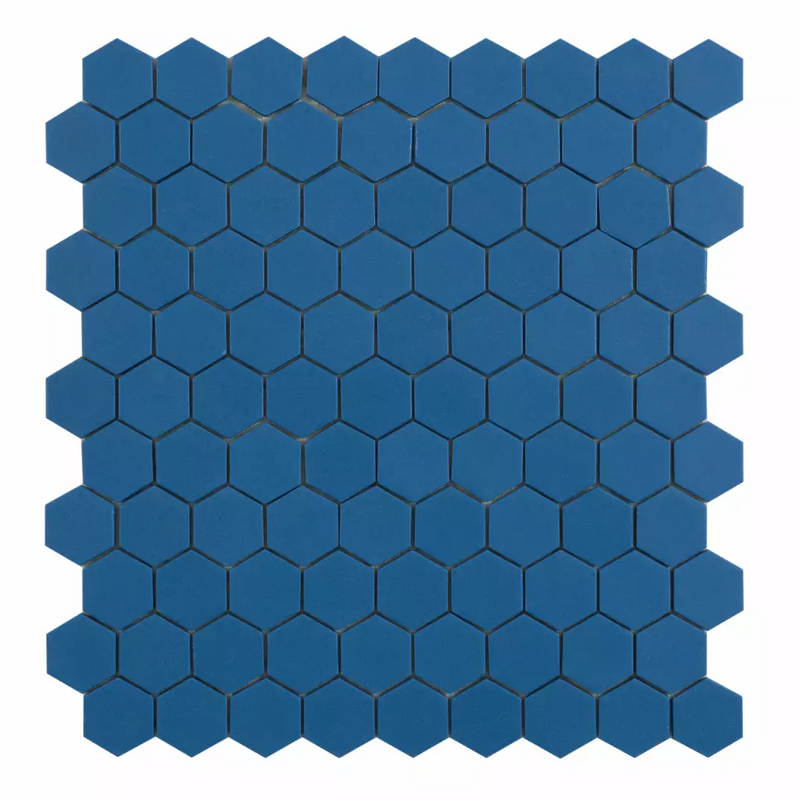 By Goof mozaiek hexagon marine blue 3,5x3,5cm - Top Tegels