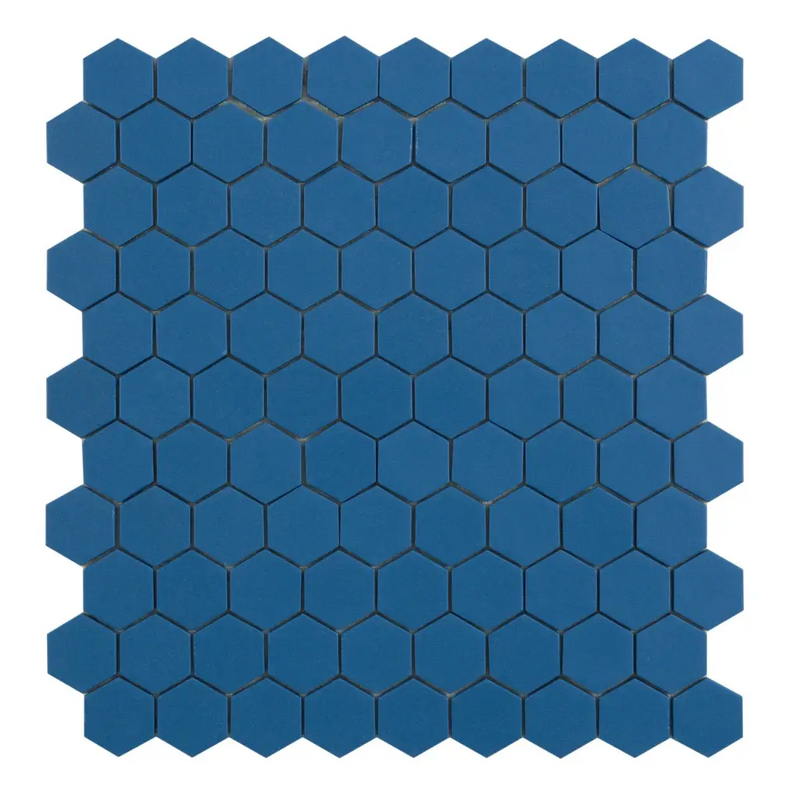 By Goof mozaiek hexagon marine blue 3,5x3,5cm - Top Tegels