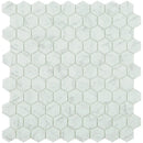 Witte hexagon statuario mozaiek in honingraatpatroon van Goof Mozaiek Hexagon