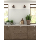 Moderne keuken met donkere houtfinishing en chroomhandvatten, Goof Mozaiek Hexagon