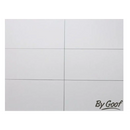 Zes rechthoekige panelen met By Goof in de hoek van de Mat 30x60 Rett